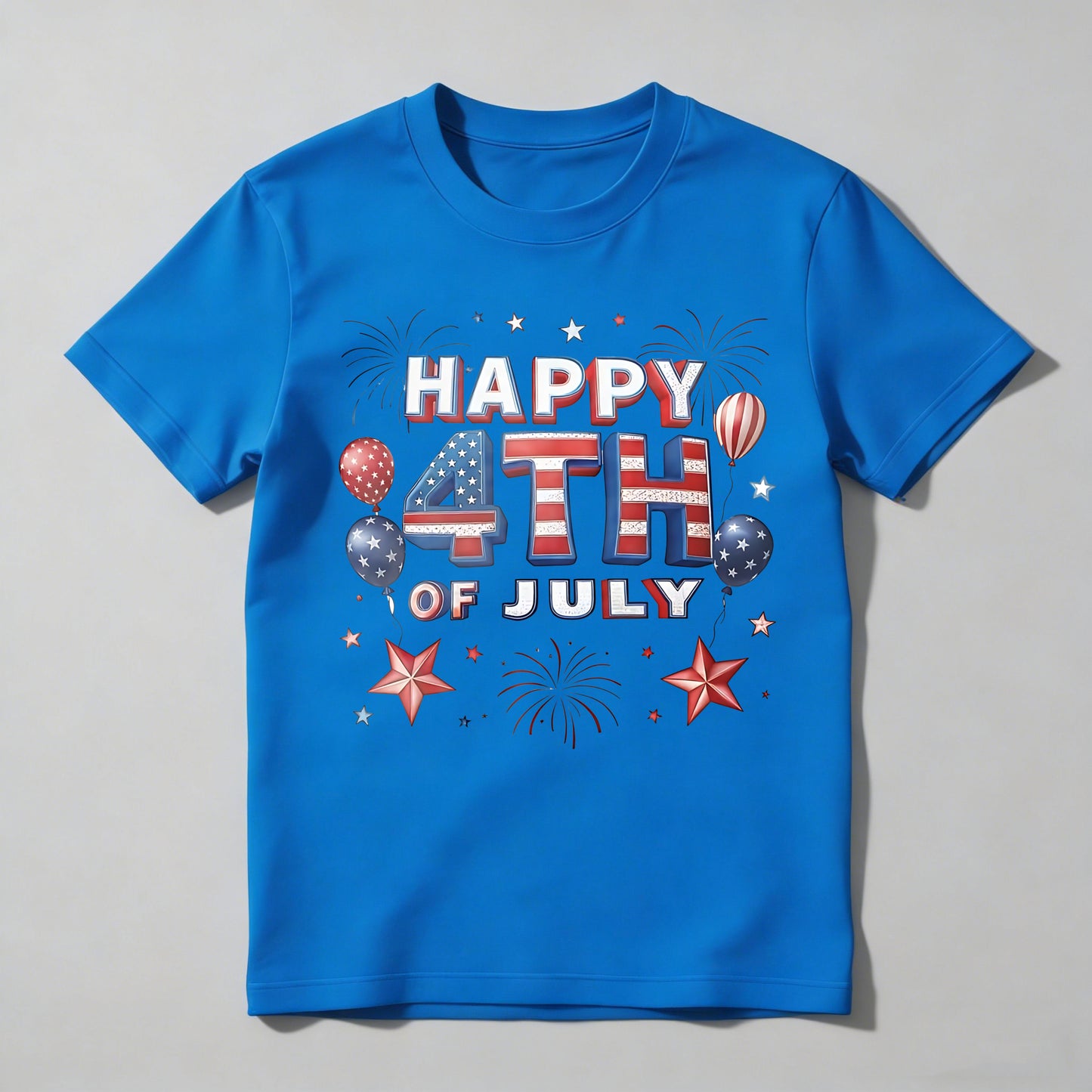 Happy 4th Of July Patriotic Stars And Balloons T-shirt
