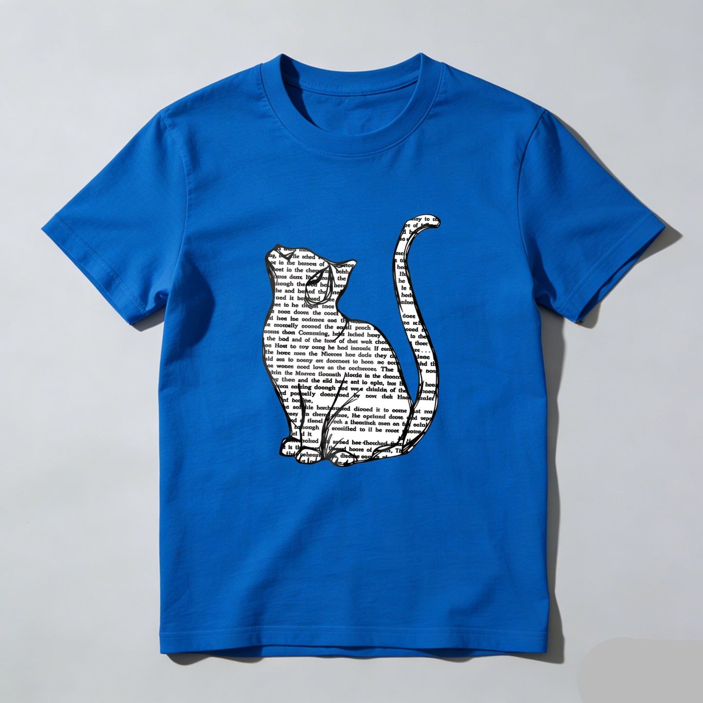 Wardrobecart Cat Silhouette With Text Pattern Unisex Classic T-shirt