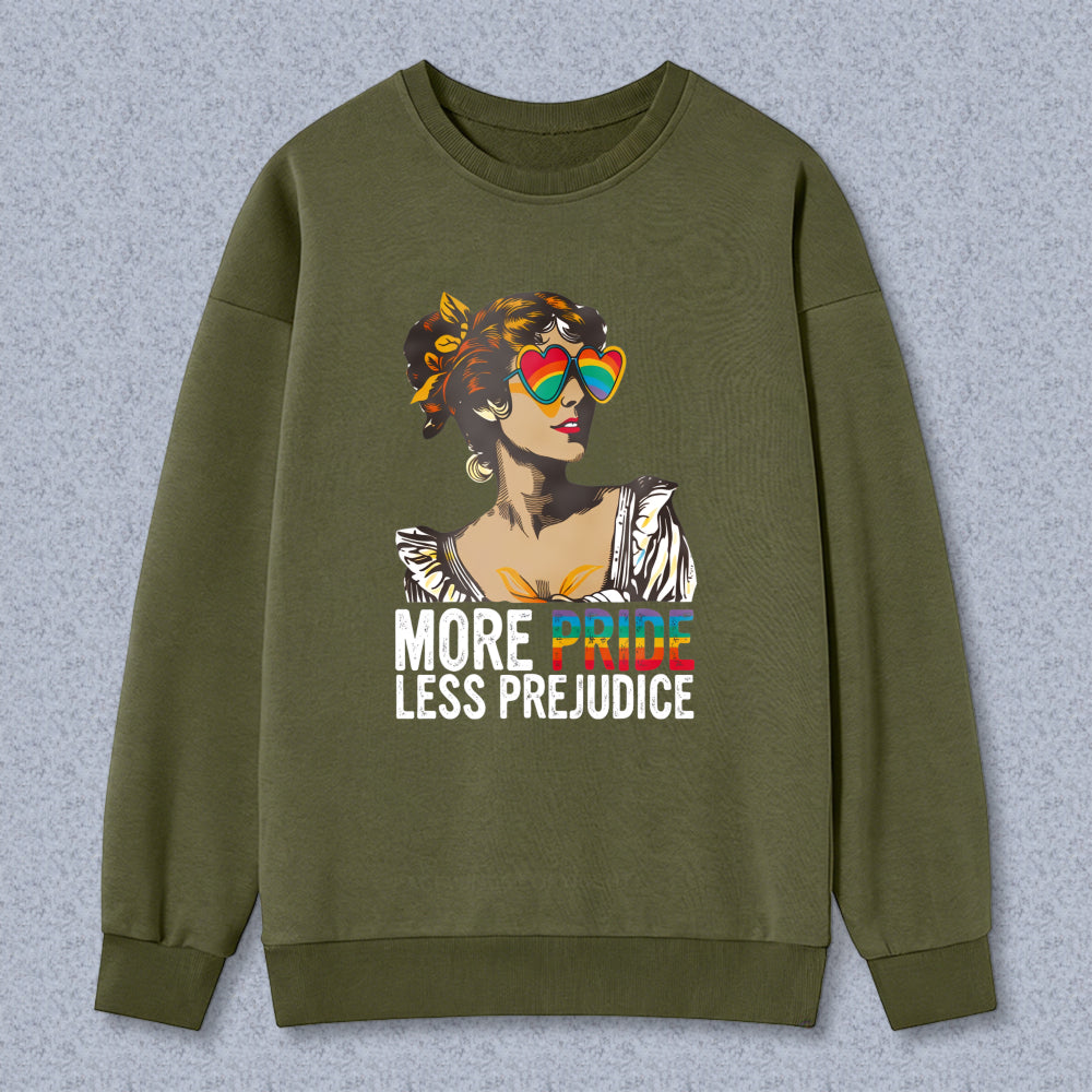 Wardrobecart Woman With Rainbow Heart Sunglasses And Pride Text Unisex Classic Sweatshirt