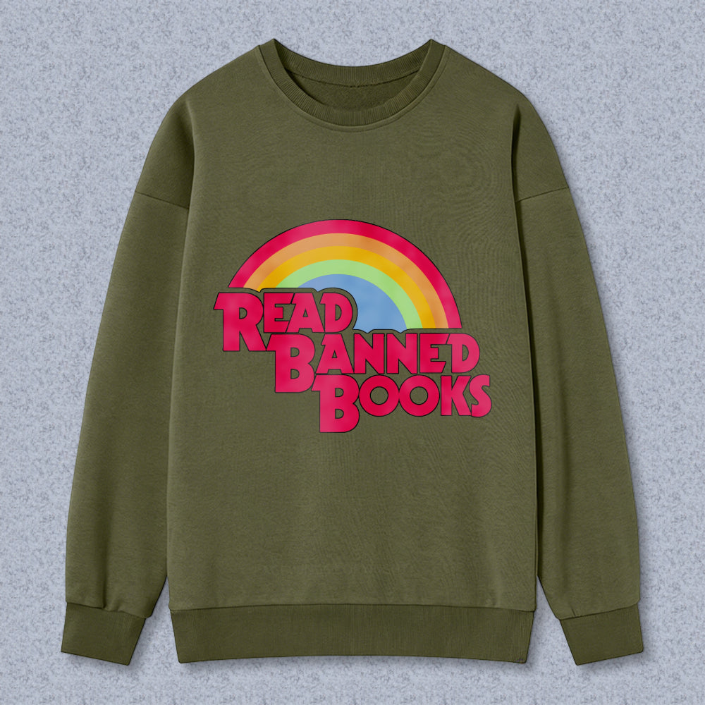 Wardrobecart Rainbow Read Banned Books Unisex Classic Sweatshirt