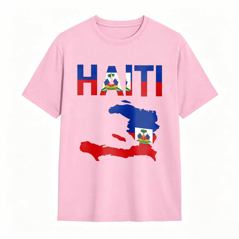 Cool Haiti Flag Map Haitian Pride T-Shirt
