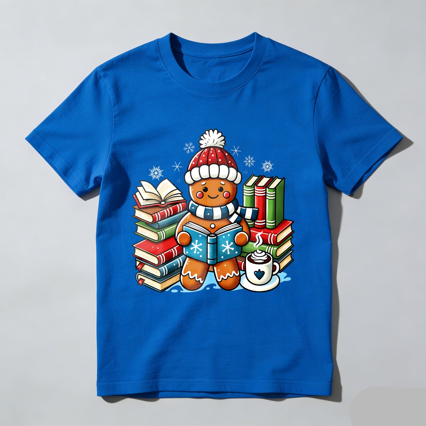 Wardrobecart Gingerbread Cookie Reading Books With Coffee Unisex Classic T-shirt