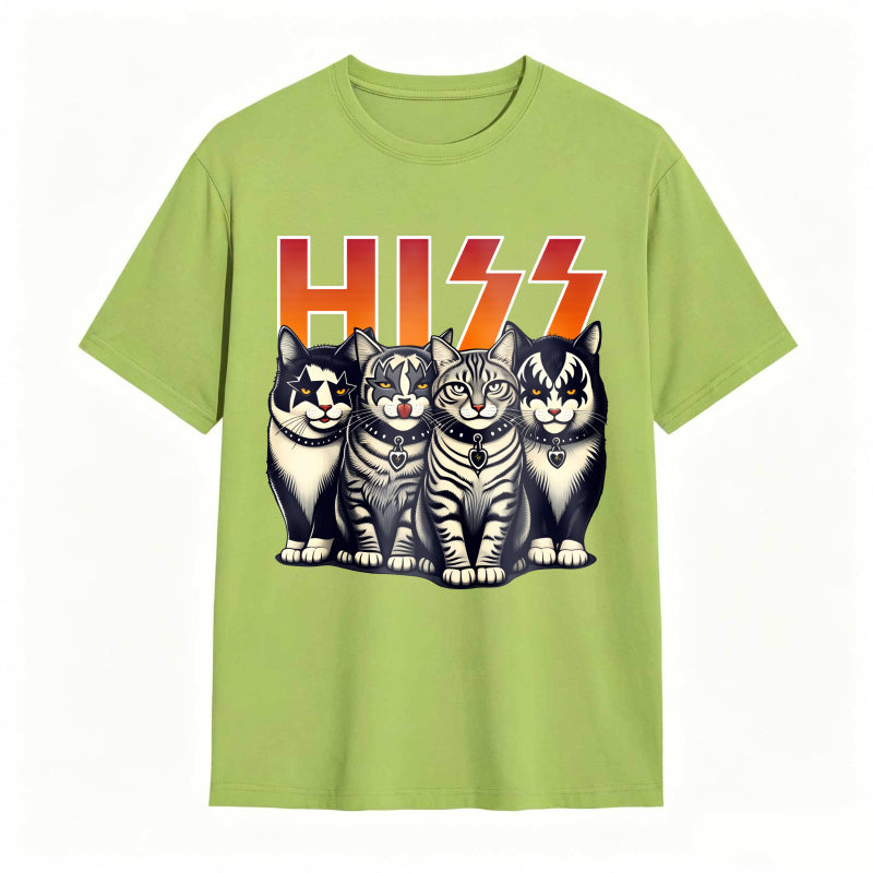 Hiss Funny Cats Kittens Rock T-Shirt