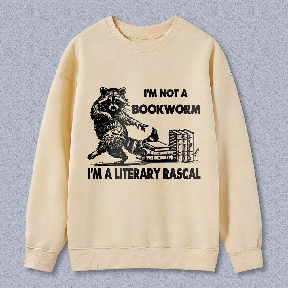 Wardrobecart Raccoon Reading Books I'M Not A Bookworm I'M A Literary Rascal Unisex Classic Sweatshirt