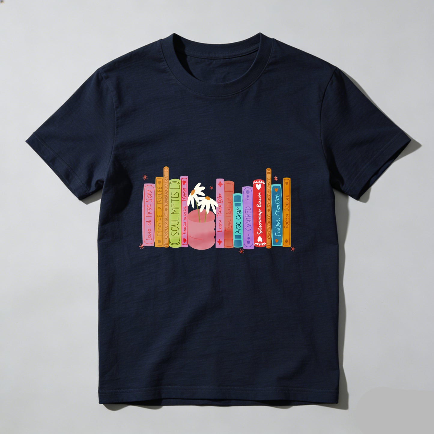 Wardrobecart Colorful Books With Plant And Stars Unisex Classic T-shirt