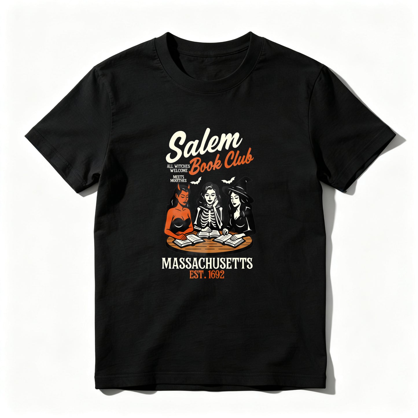 Wardrobecart Salem Book Club Massachusetts Est 1692 Unisex Classic T-shirt