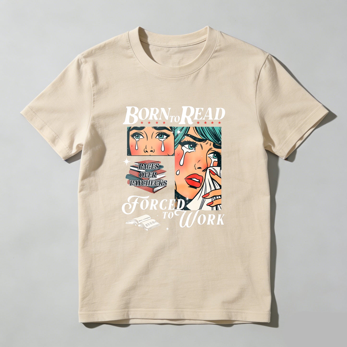 Wardrobecart Born To Read Forced To Work Unisex Classic T-shirt