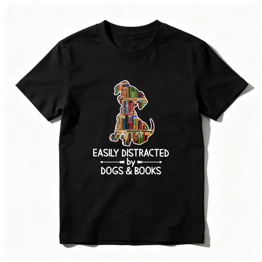 Wardrobecart Dog Made Of Books Easily Distracted By Dogs And Books Unisex Classic T-shirt