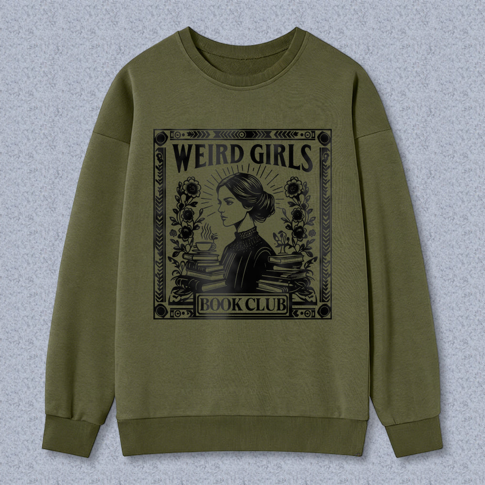 Wardrobecart Weird Girls Book Club Vintage Reading Woman Design Unisex Classic Sweatshirt