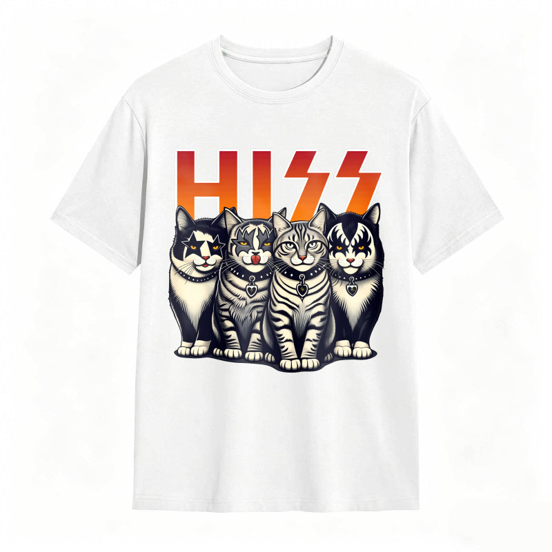 Hiss Funny Cats Kittens Rock T-Shirt