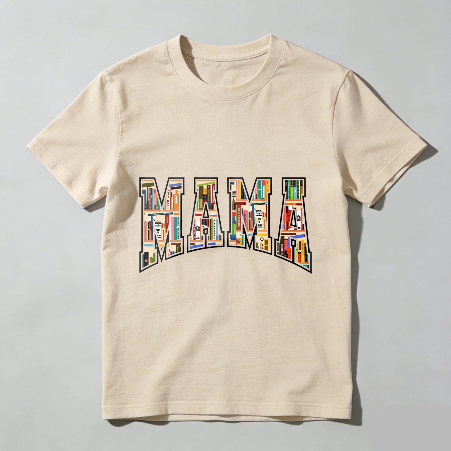 Wardrobecart Mama Bookshelf Pattern Print Design Unisex Classic T-shirt