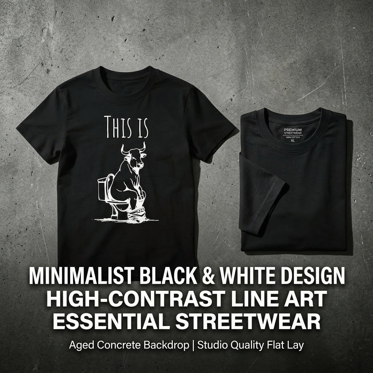 This Is Bull On Toilet Pure Cotton Short Sleeve T Shirt HOT
