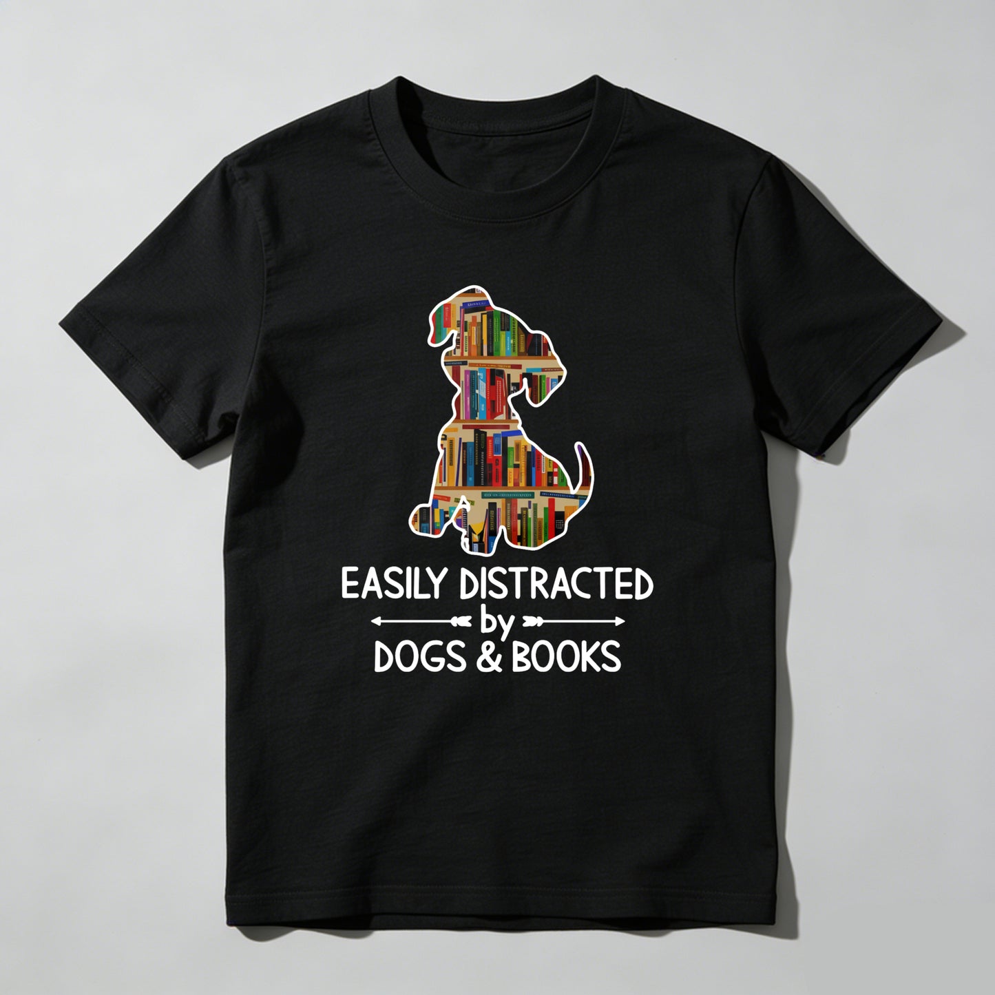 Wardrobecart Dog Made Of Books Easily Distracted By Dogs And Books Unisex Classic T-shirt