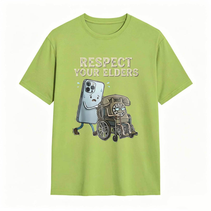 Respect Your Elders Gadget Evolution Humor Graphic Tee