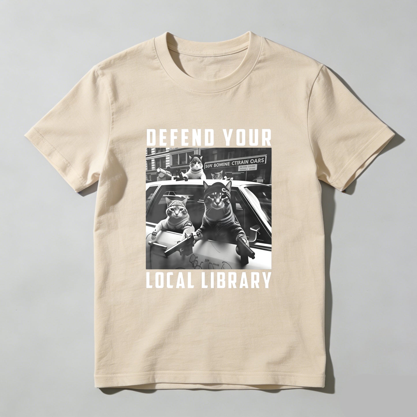 Wardrobecart Defend Your Local Library Cats With Guns Unisex Classic T-shirt