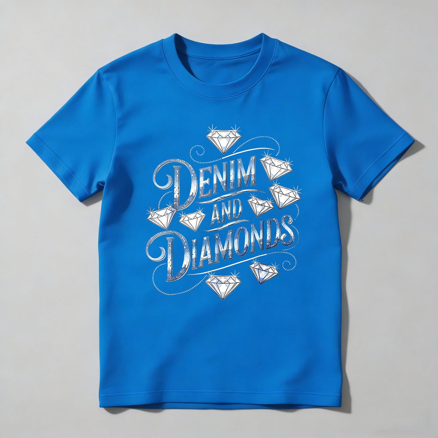 Denim And Diamonds Graphic Design T-shirt