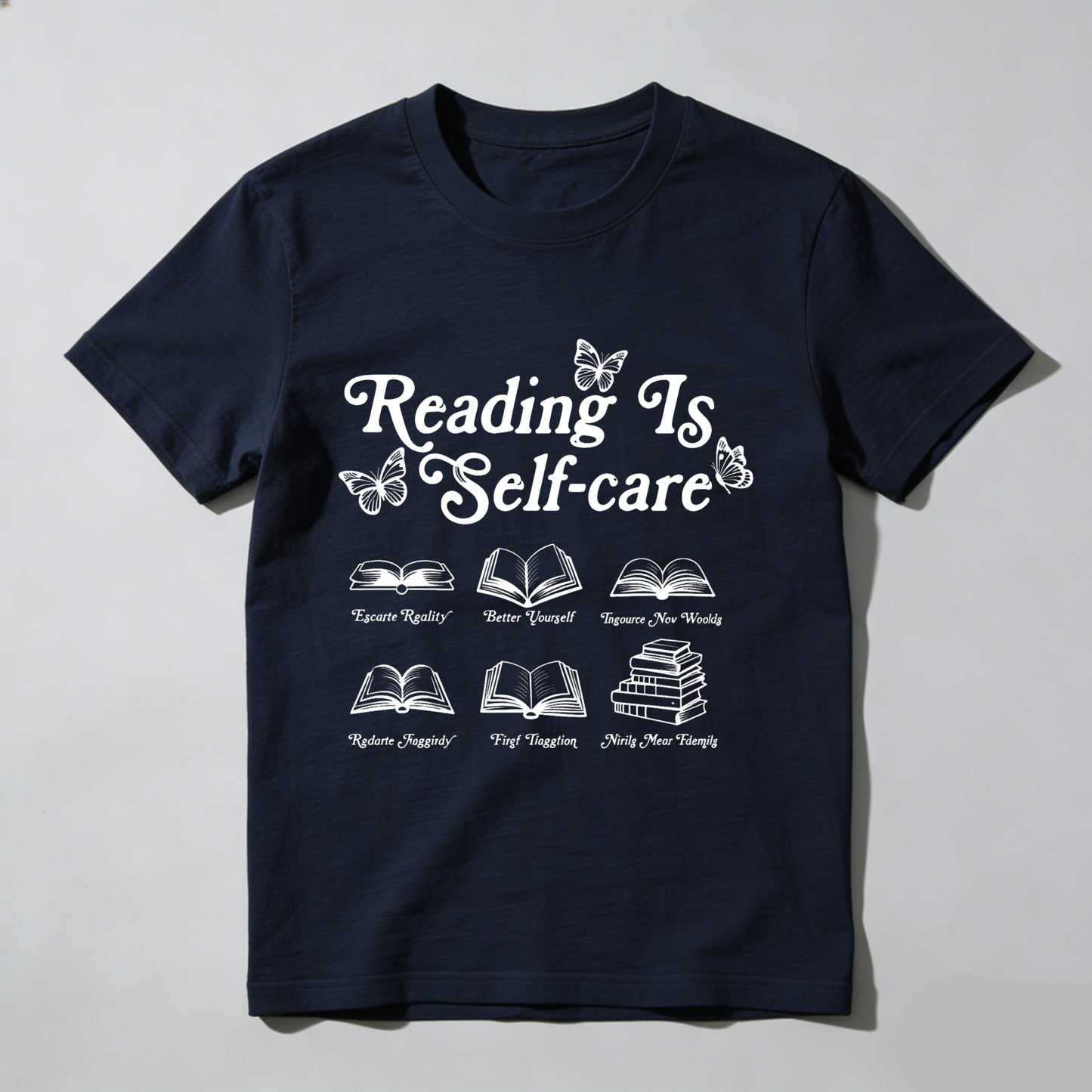 Wardrobecart Reading Is Self Care With Books And Butterflies Unisex Classic T-shirt