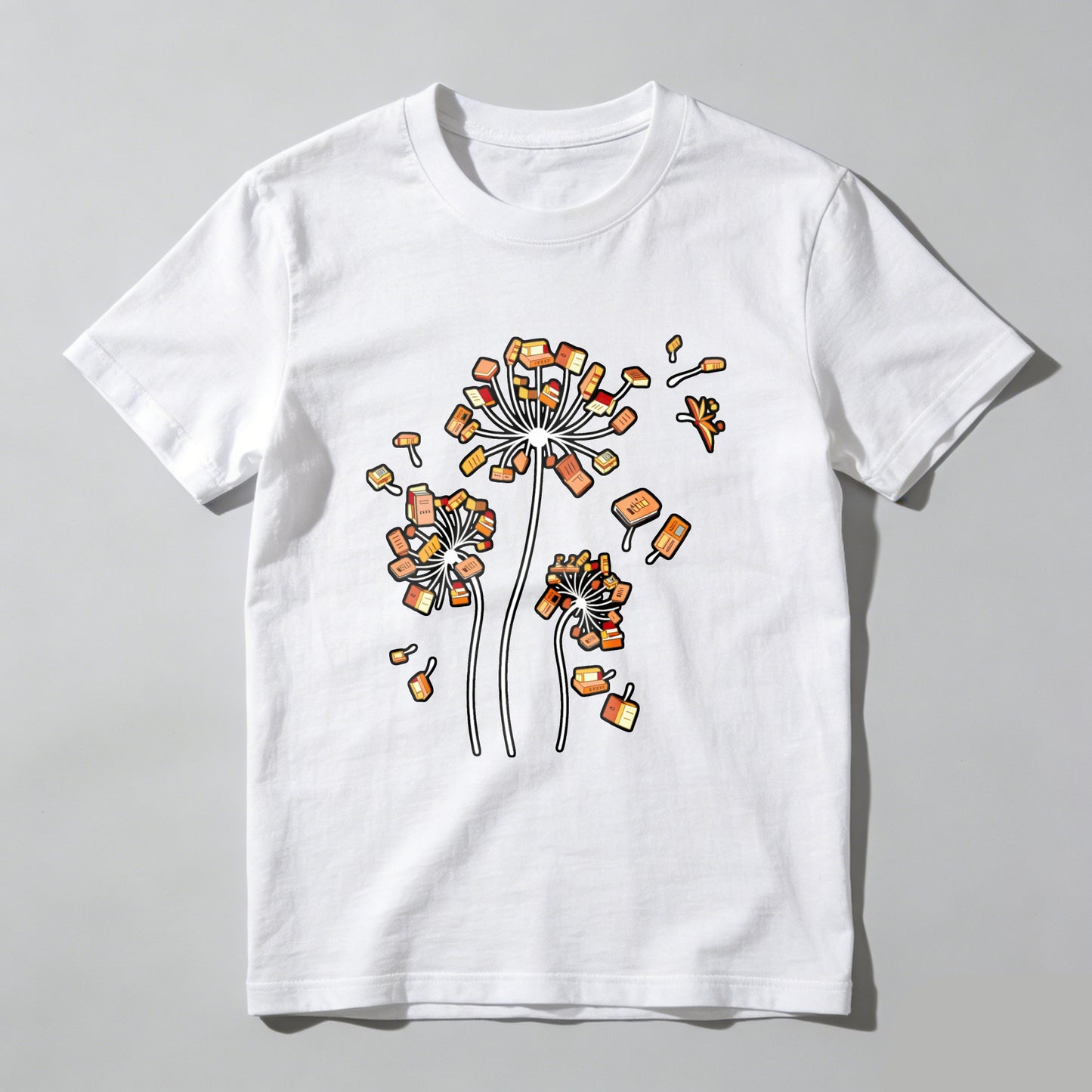 Wardrobecart Dandelion Seeds With Book And Sneaker Unisex Classic T-shirt