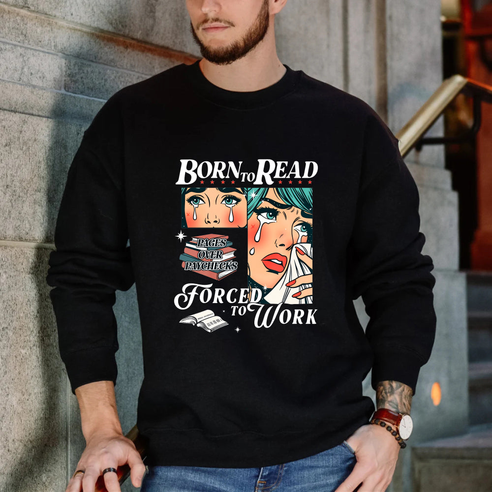 Wardrobecart Crying Women Faces And Text Born Dead Tears Over Teachers For A Better Future Unisex Classic Sweatshirt