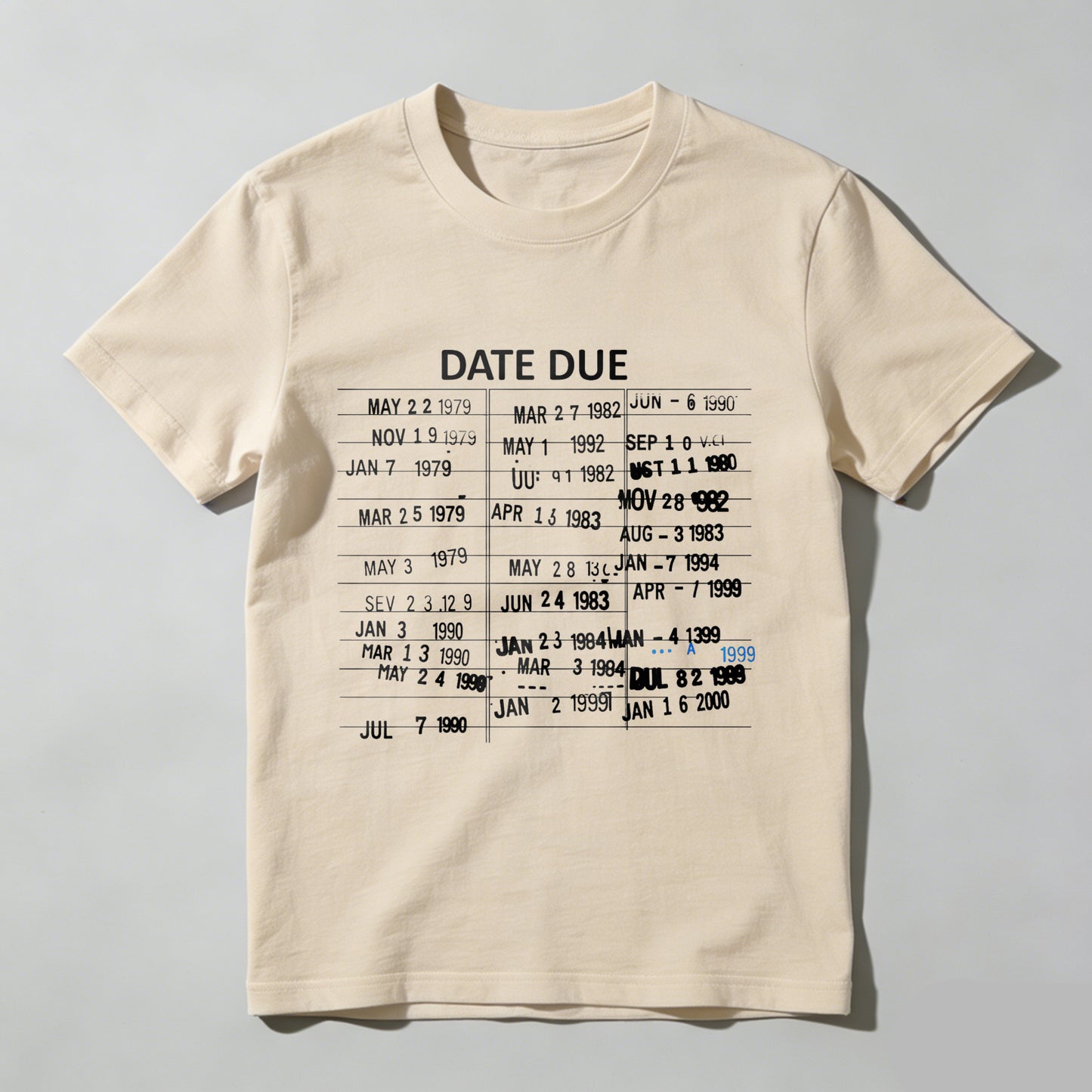 Wardrobecart Date Due Library Card Dates Unisex Classic T-shirt