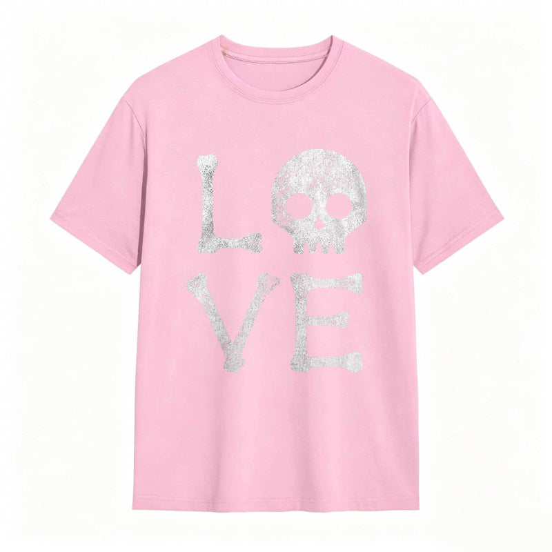 Vintage Love Skull Funny Graphic Tee