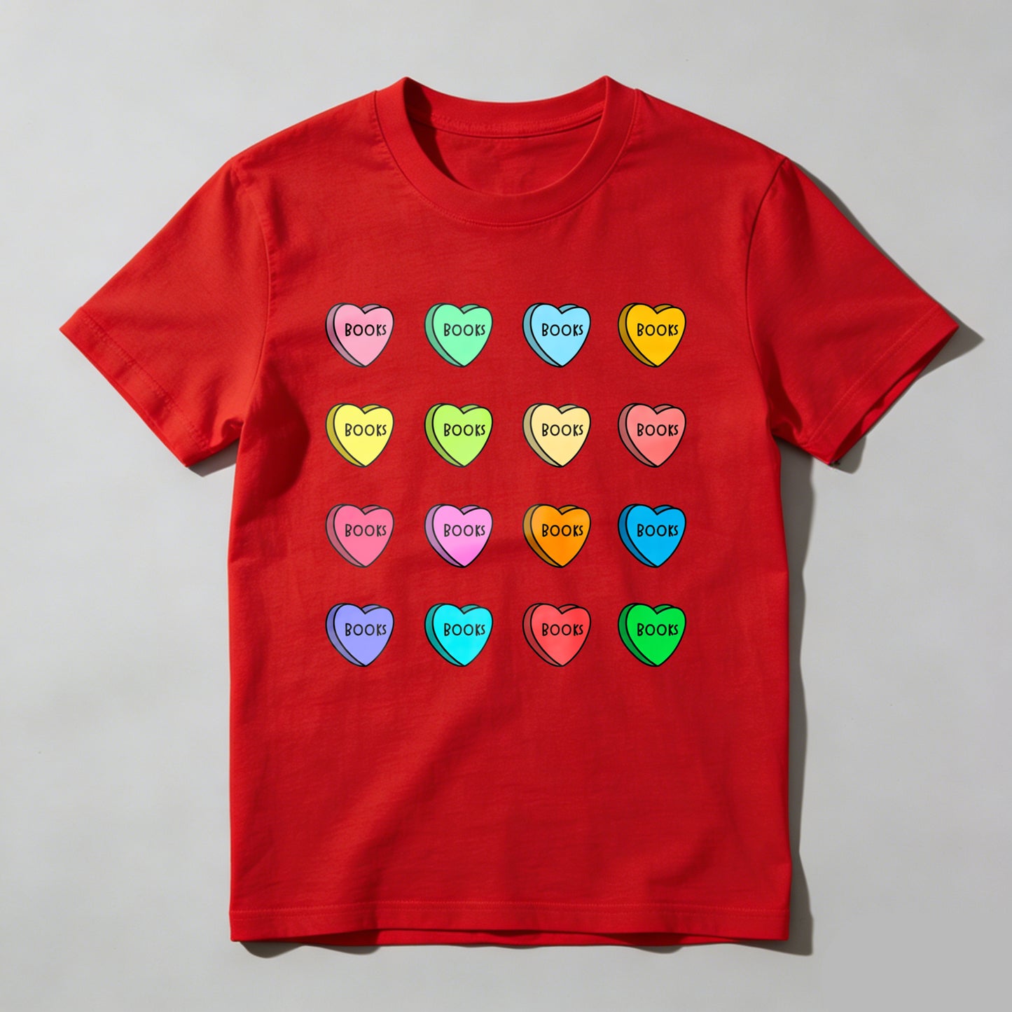 Wardrobecart Colorful Hearts With Word Boob Unisex Classic T-shirt