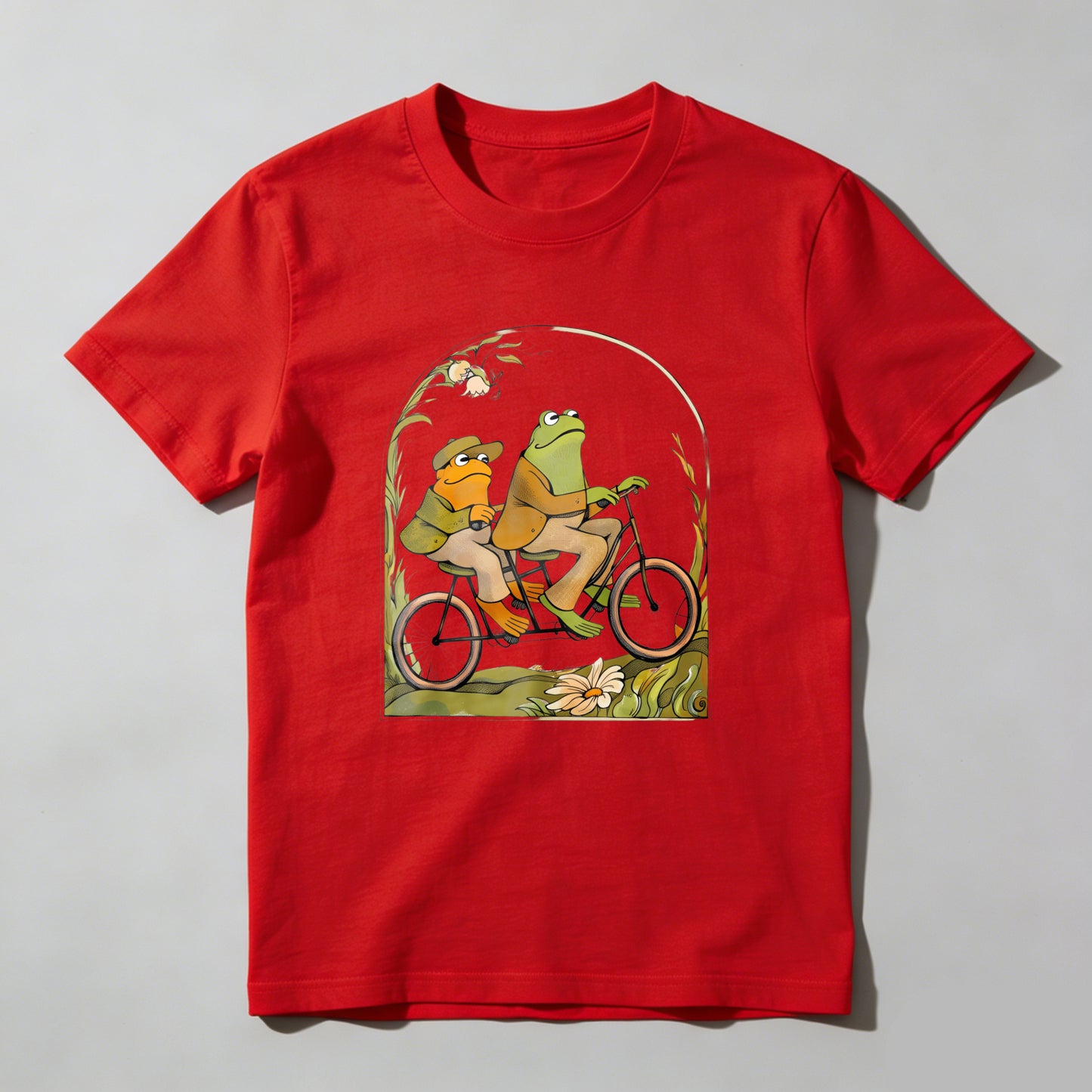 Wardrobecart Frog And Duck Ride Bicycle Together Unisex Classic T-shirt