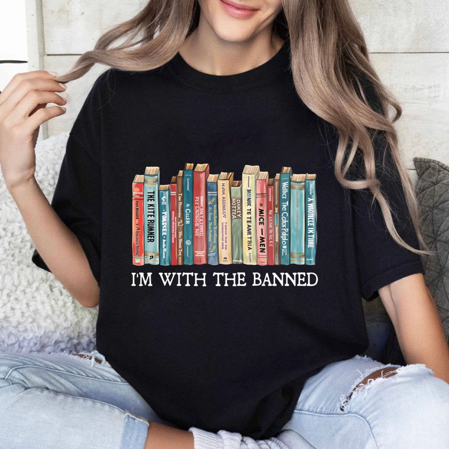 Wardrobecart I'm With The Banned Book Spine Design Unisex Classic T-shirt