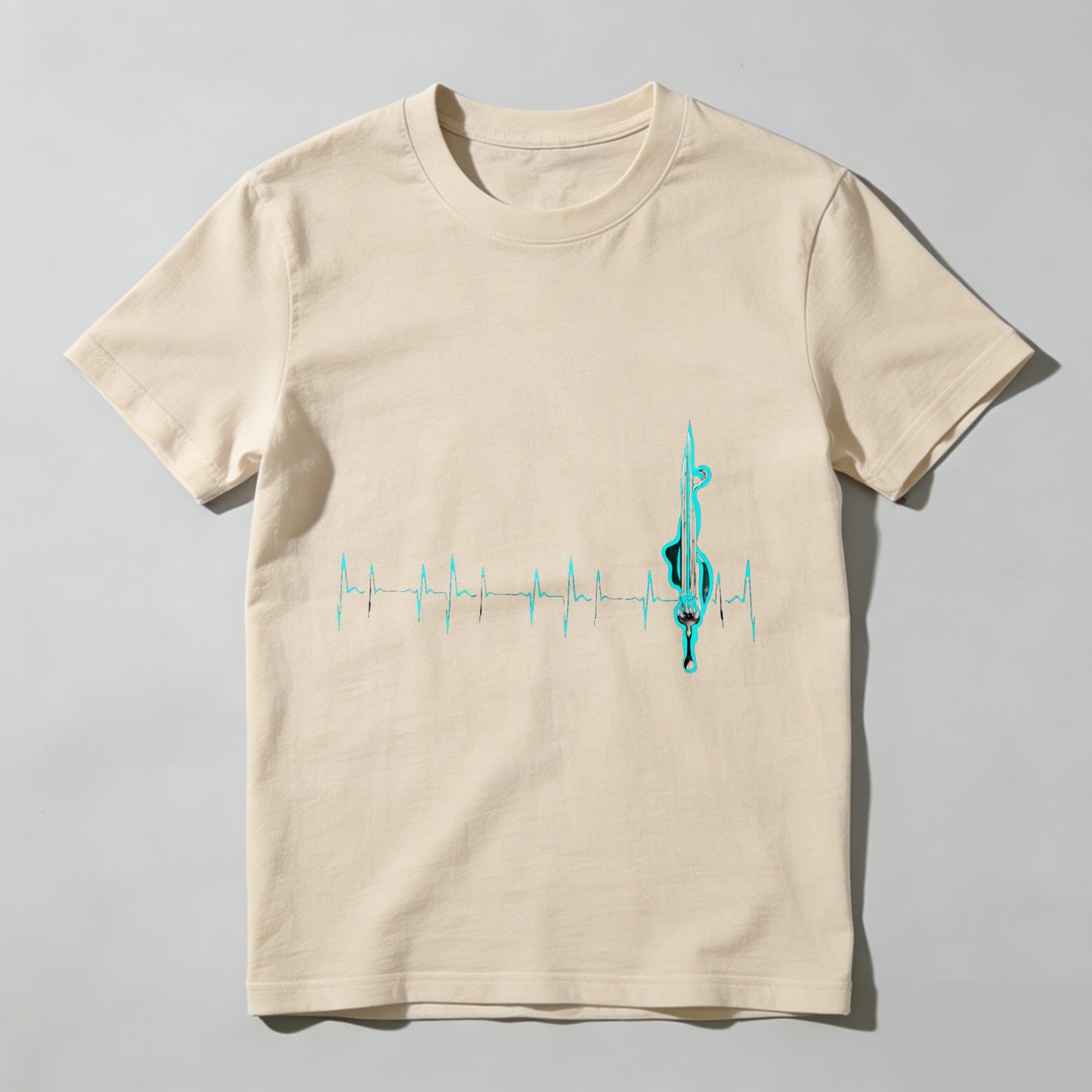 Wardrobecart Heartbeat With Violin Note Pattern Unisex Classic T-shirt