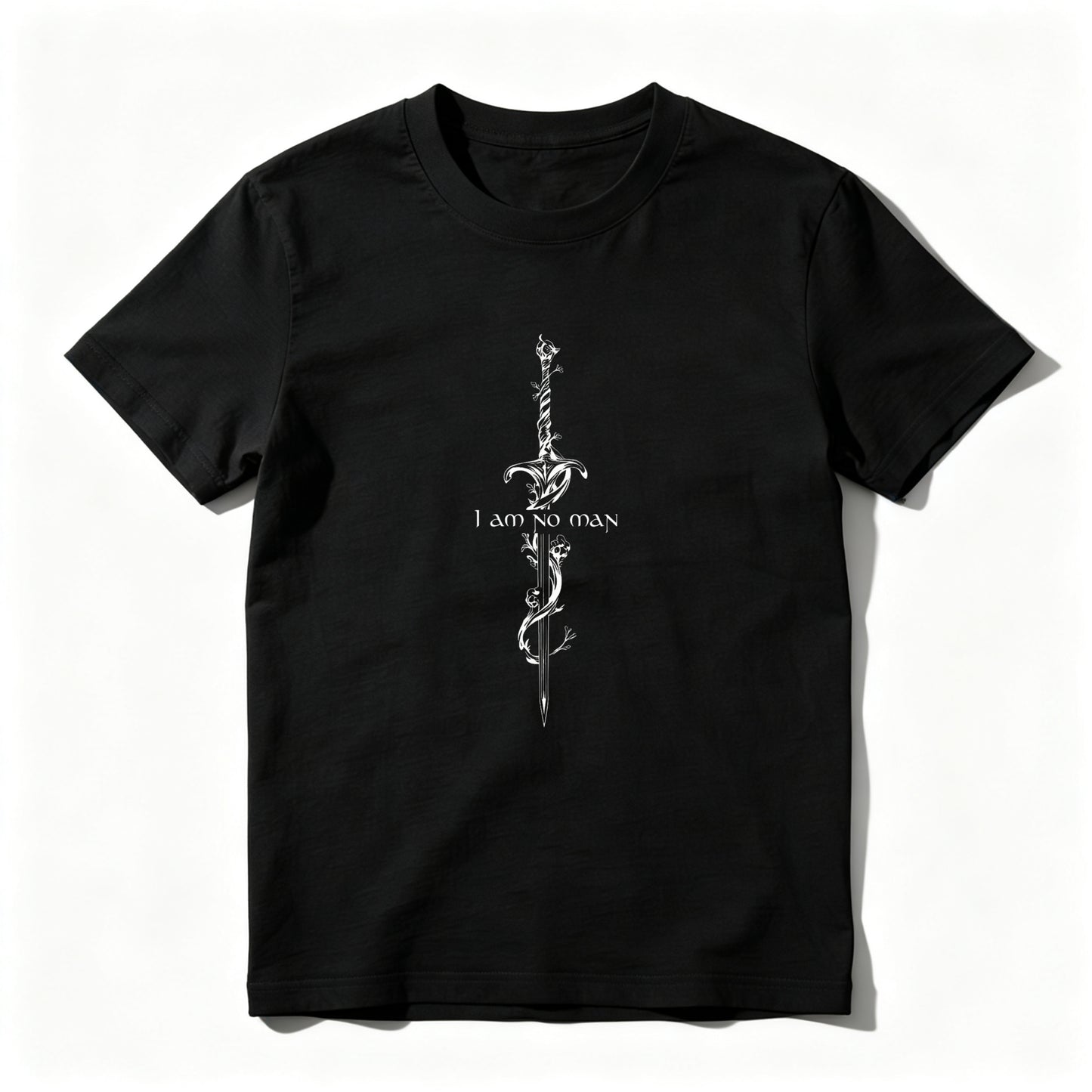 Wardrobecart Sword With Vine And Text I Am No Man Unisex Classic T-shirt