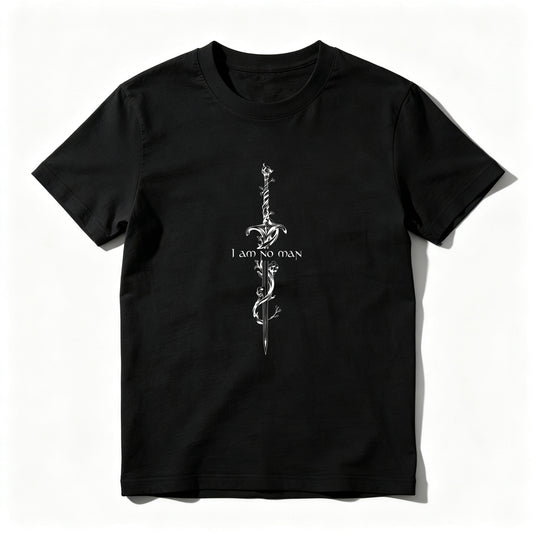 Wardrobecart Sword With Vine And Text I Am No Man Unisex Classic T-shirt