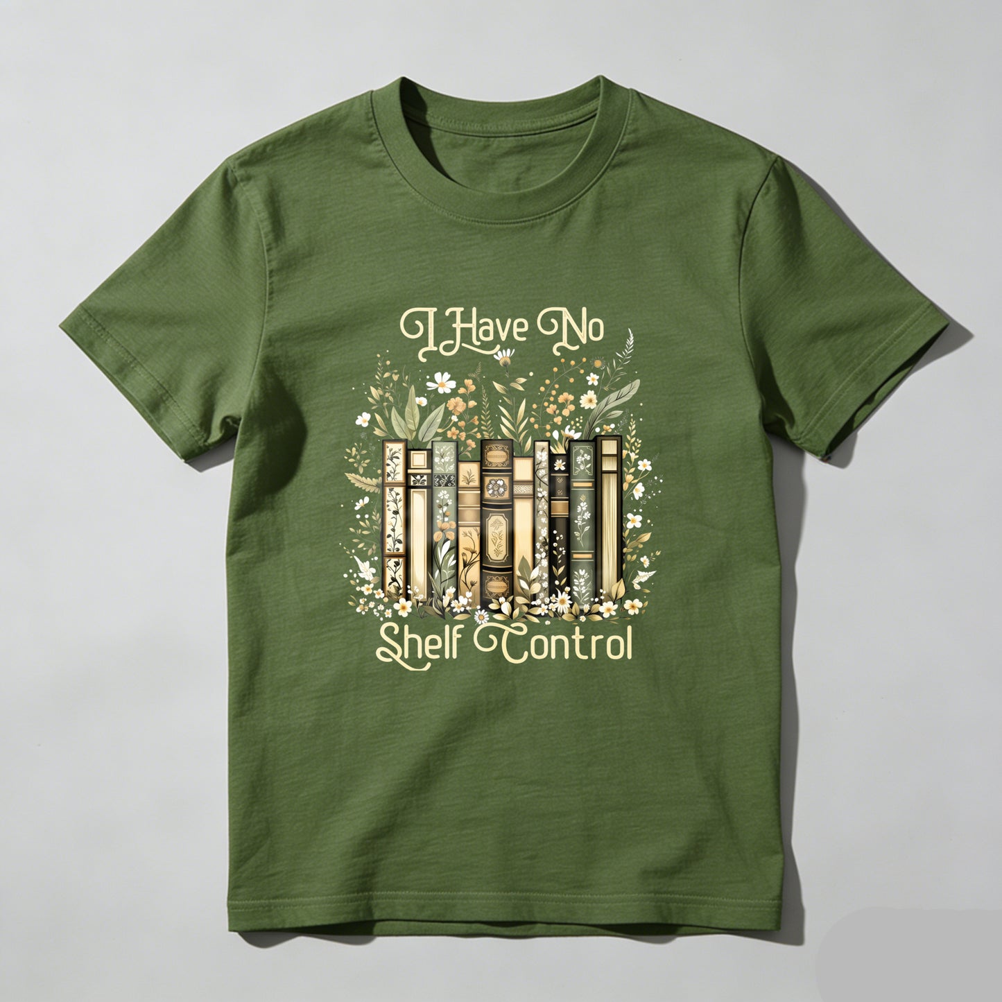 Wardrobecart Books And Flowers Design Pattern Unisex Classic T-shirt