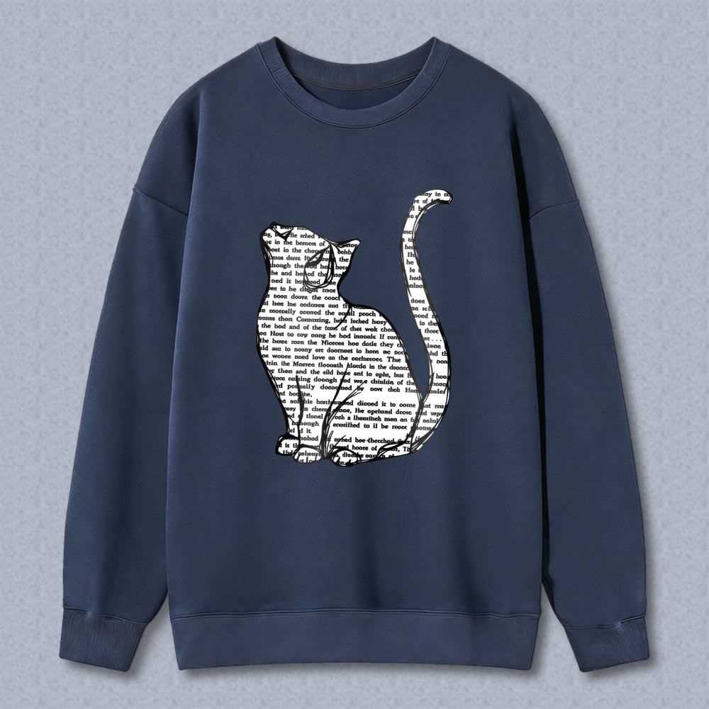 Wardrobecart Cat With Text Pattern Unisex Classic Sweatshirt