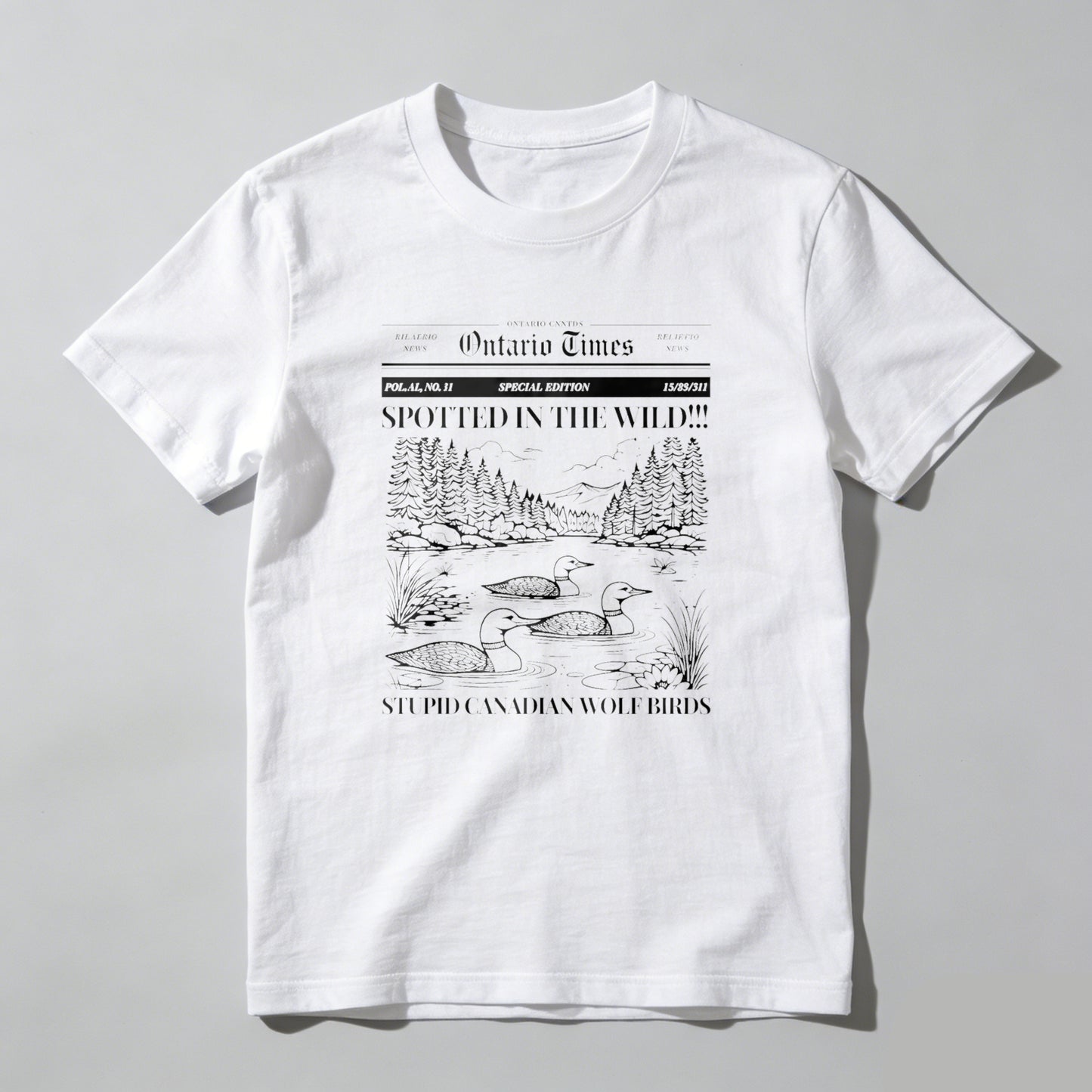 Wardrobecart Ontario Times Spotted In The Wild Stupid Canadian Wolf Birds Unisex Classic T-shirt