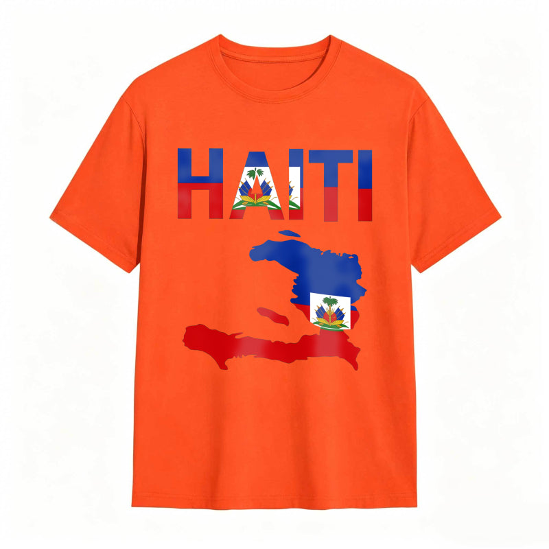 Cool Haiti Flag Map Haitian Pride T-Shirt