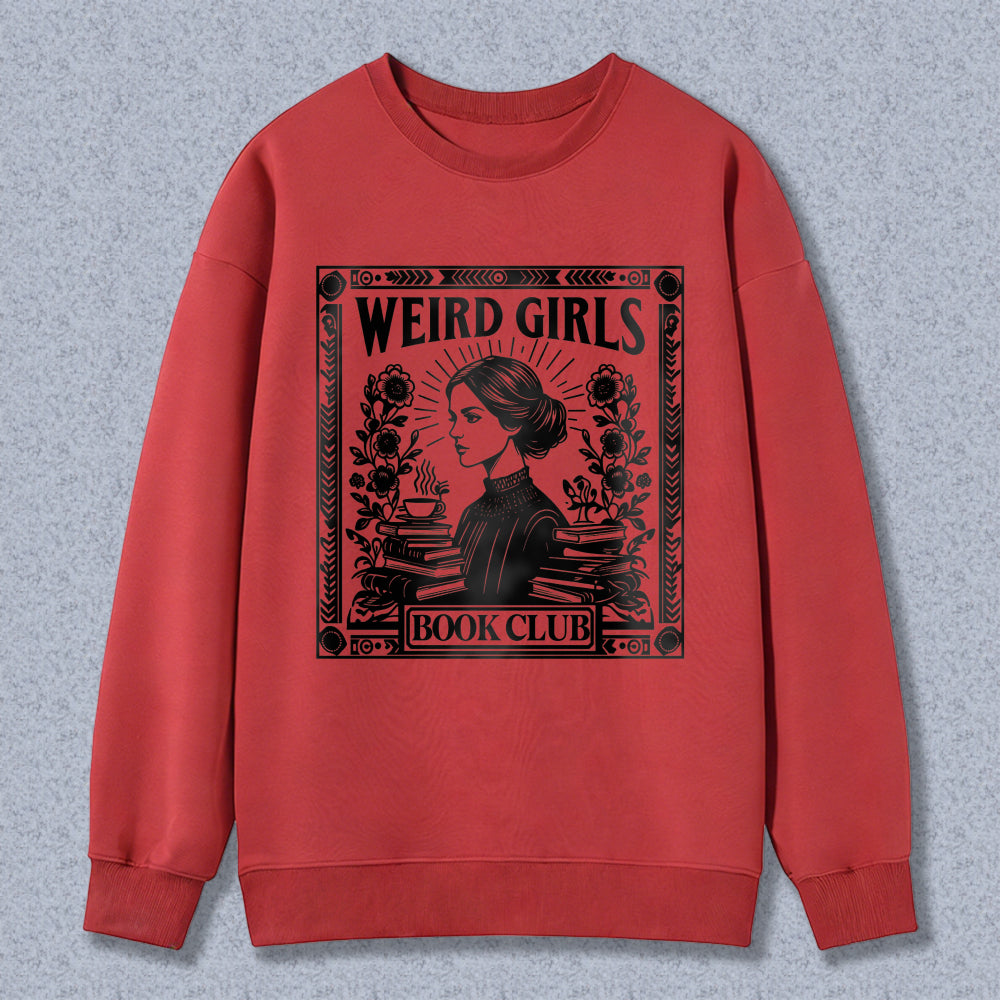 Wardrobecart Weird Girls Book Club Vintage Reading Woman Design Unisex Classic Sweatshirt