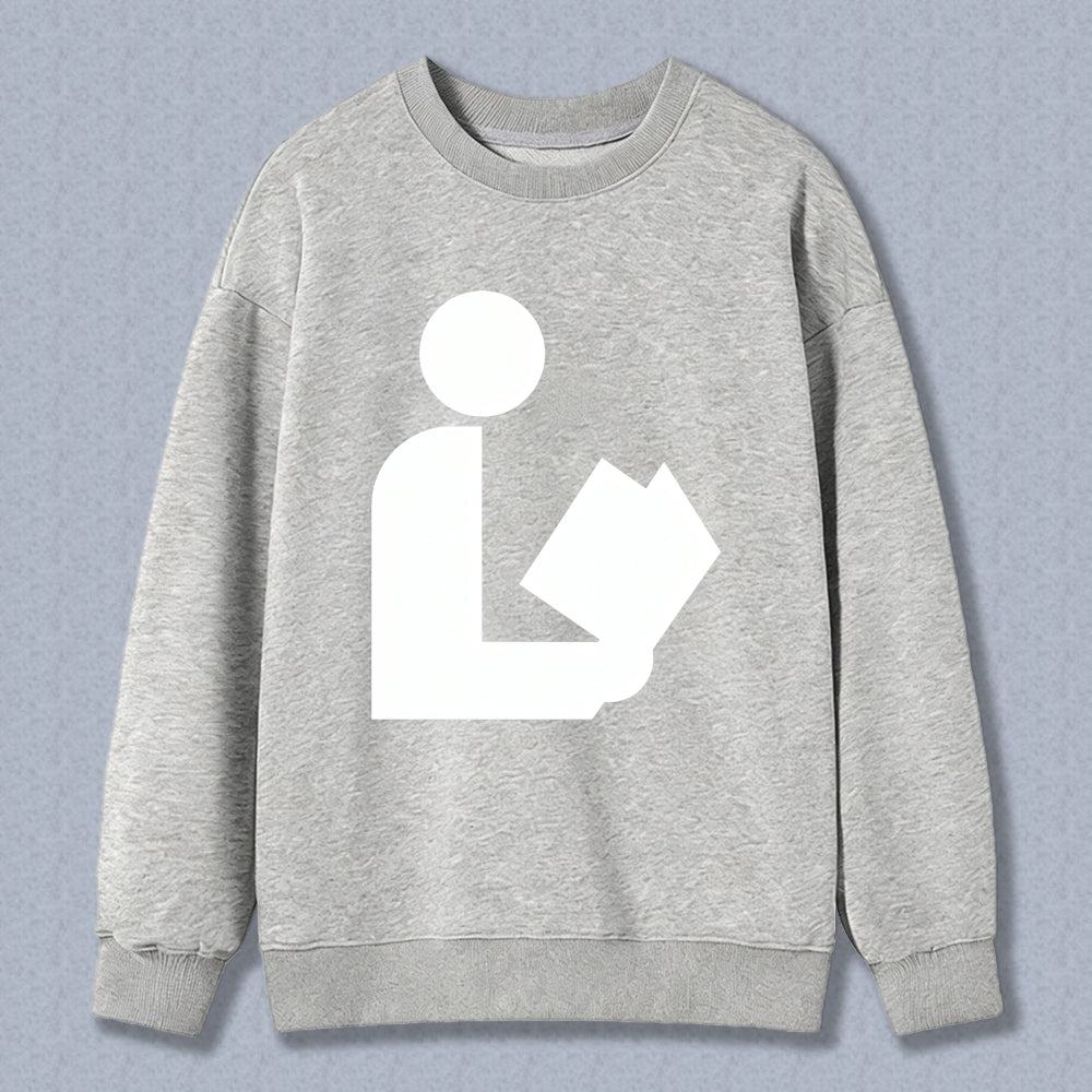 Wardrobecart Reading Person Icon Unisex Classic Sweatshirt