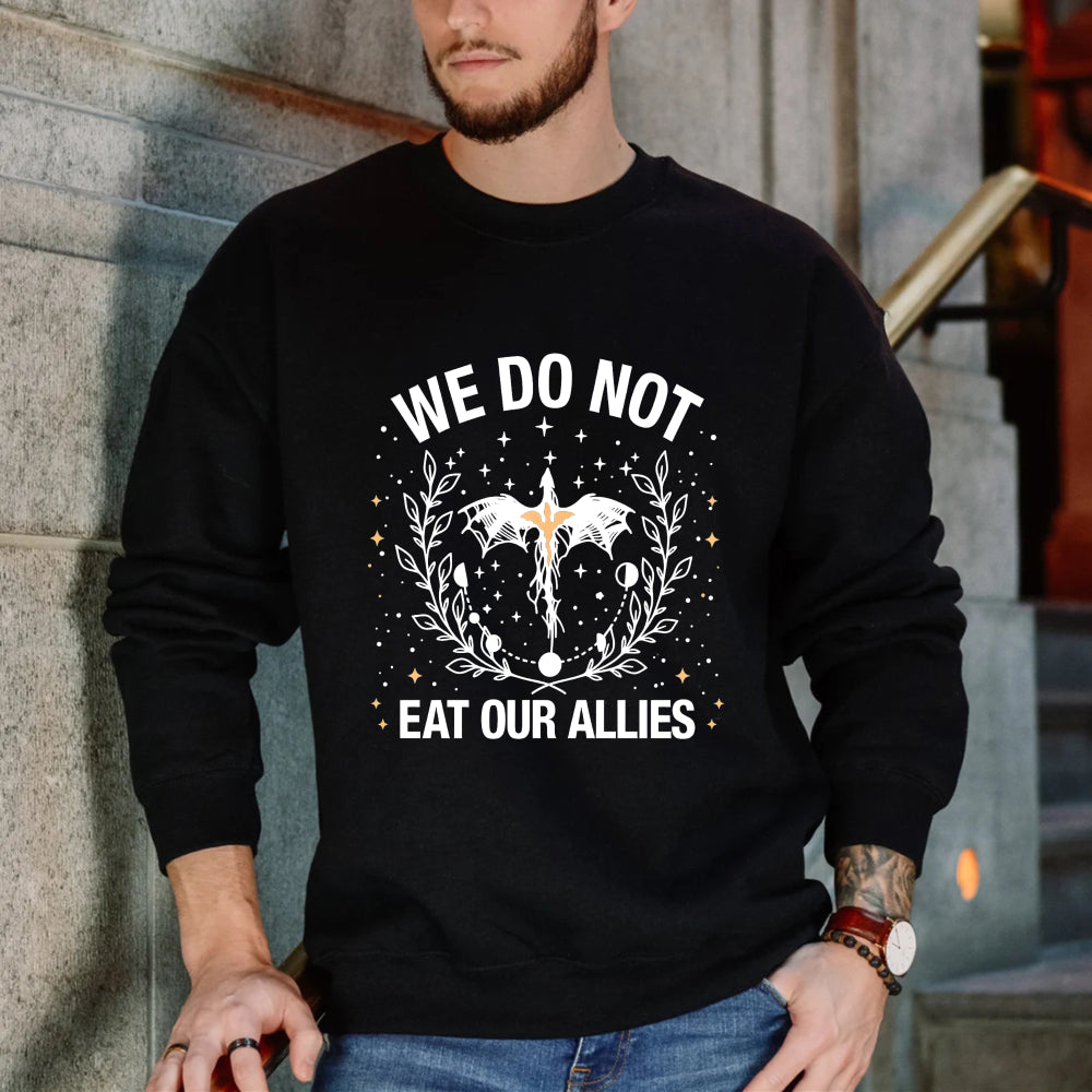 Wardrobecart We Do Not Eat Our Allies Dragon And Moon Design Unisex Classic Sweatshirt