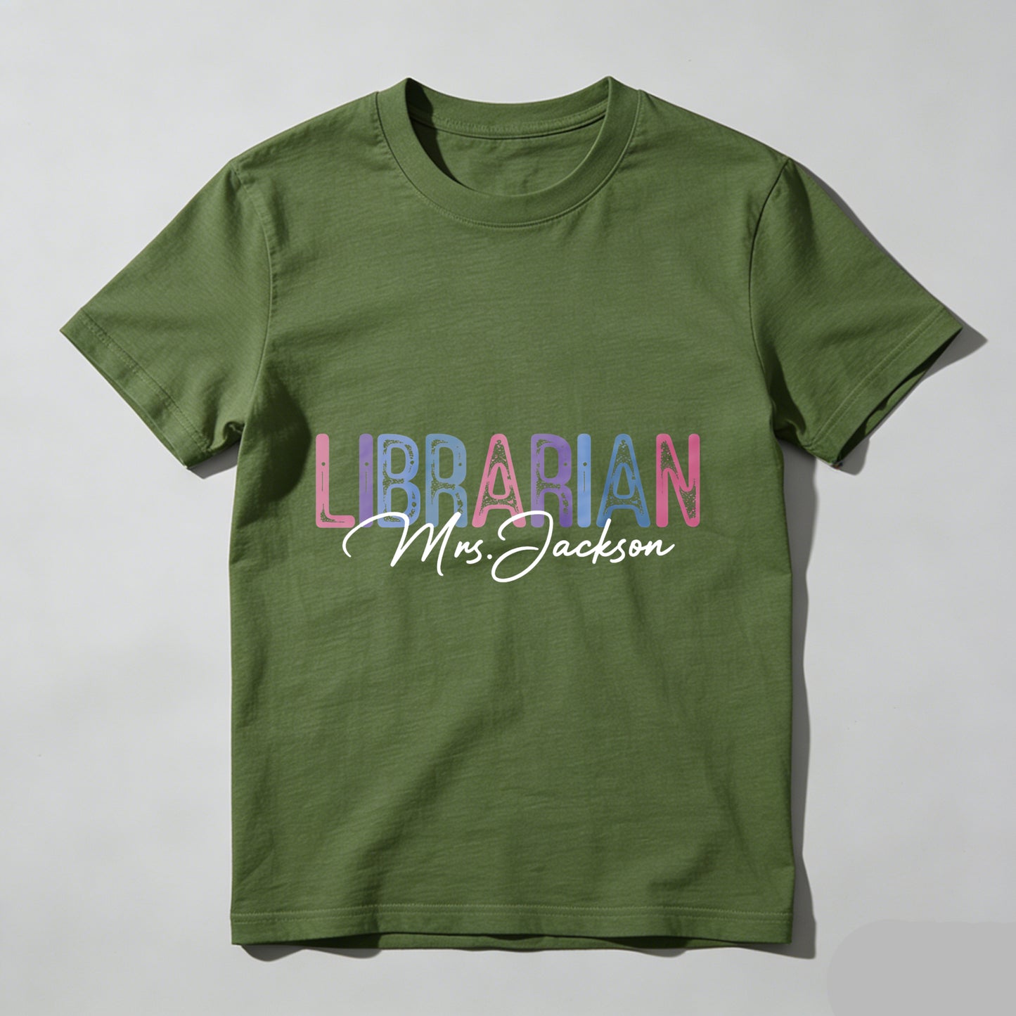 Wardrobecart Librarian Mrs Jackson Colorful Text Design Unisex Classic T-shirt