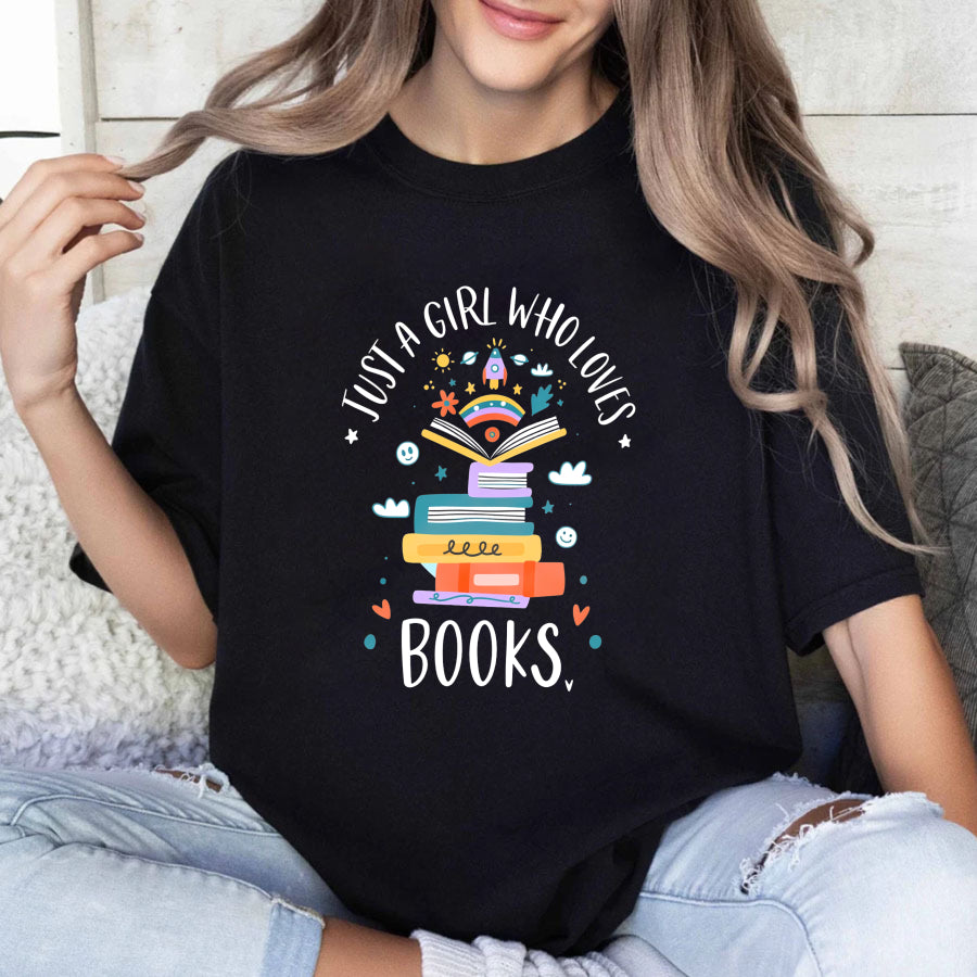 Wardrobecart Just A Girl Who Loves Books Unisex Classic T-shirt