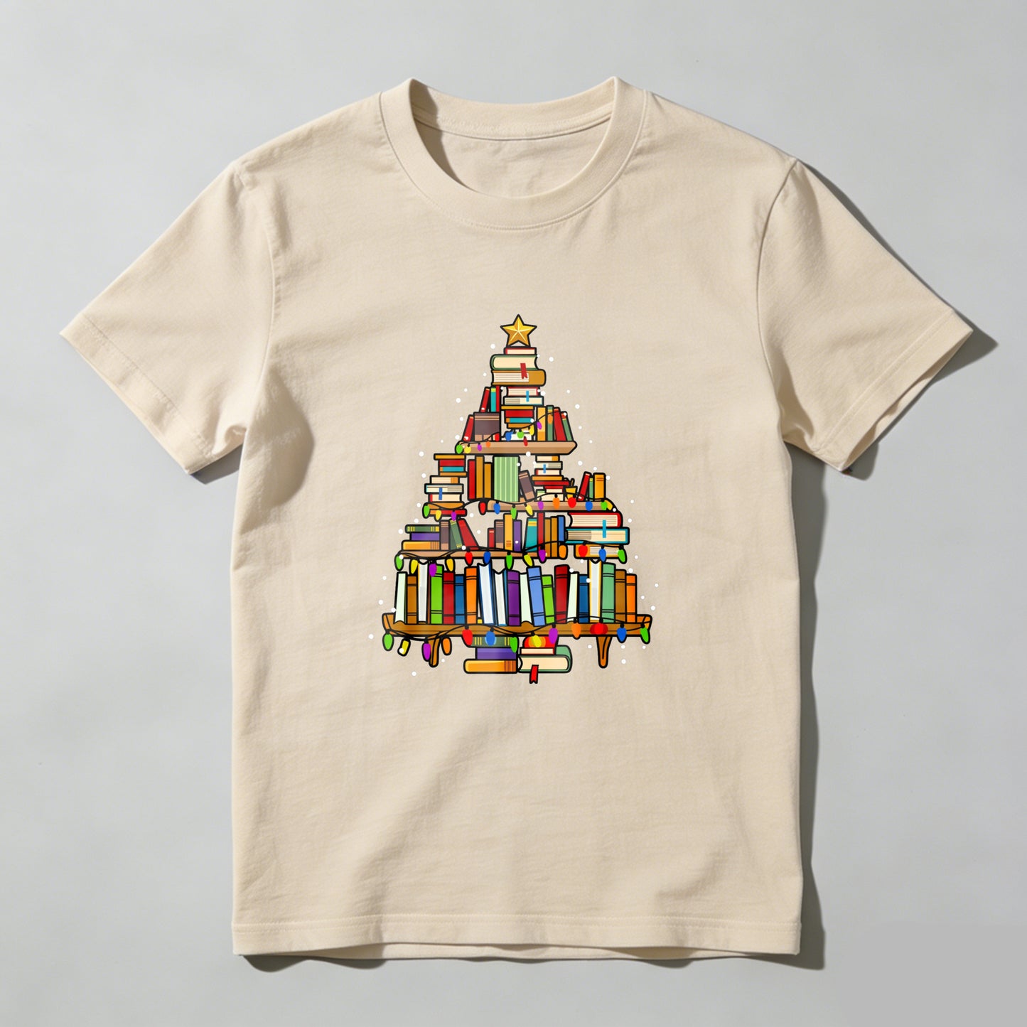 Wardrobecart Books Form Christmas Tree Pattern Unisex Classic T-shirt