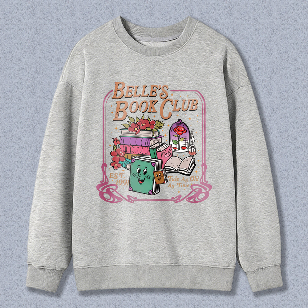 Wardrobecart Belle's Book Club With Books And Magic Lamp Design Unisex Classic Sweatshirt