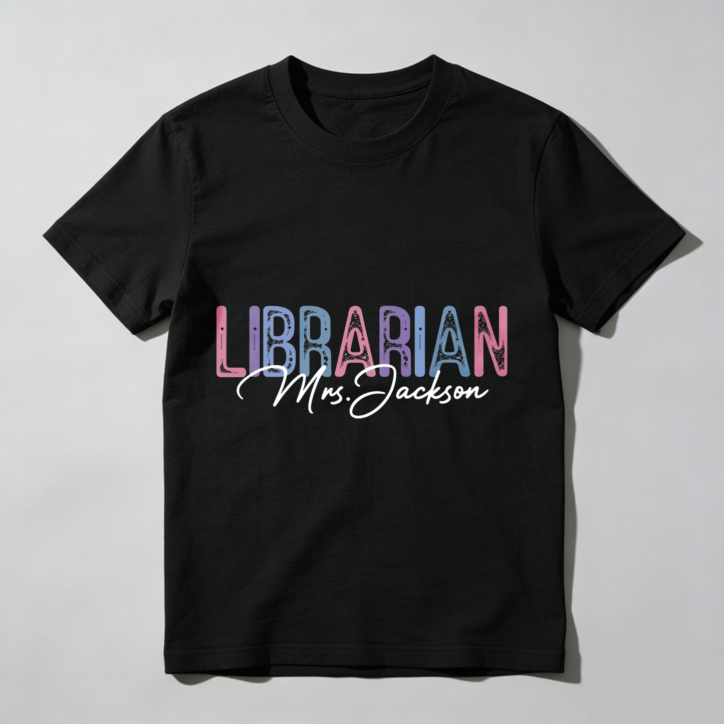 Wardrobecart Librarian Mrs Jackson Colorful Text Design Unisex Classic T-shirt