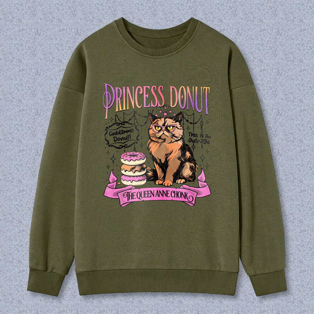 Wardrobecart Princess Donut Cat With Crown And Donuts Design Unisex Classic Sweatshirt