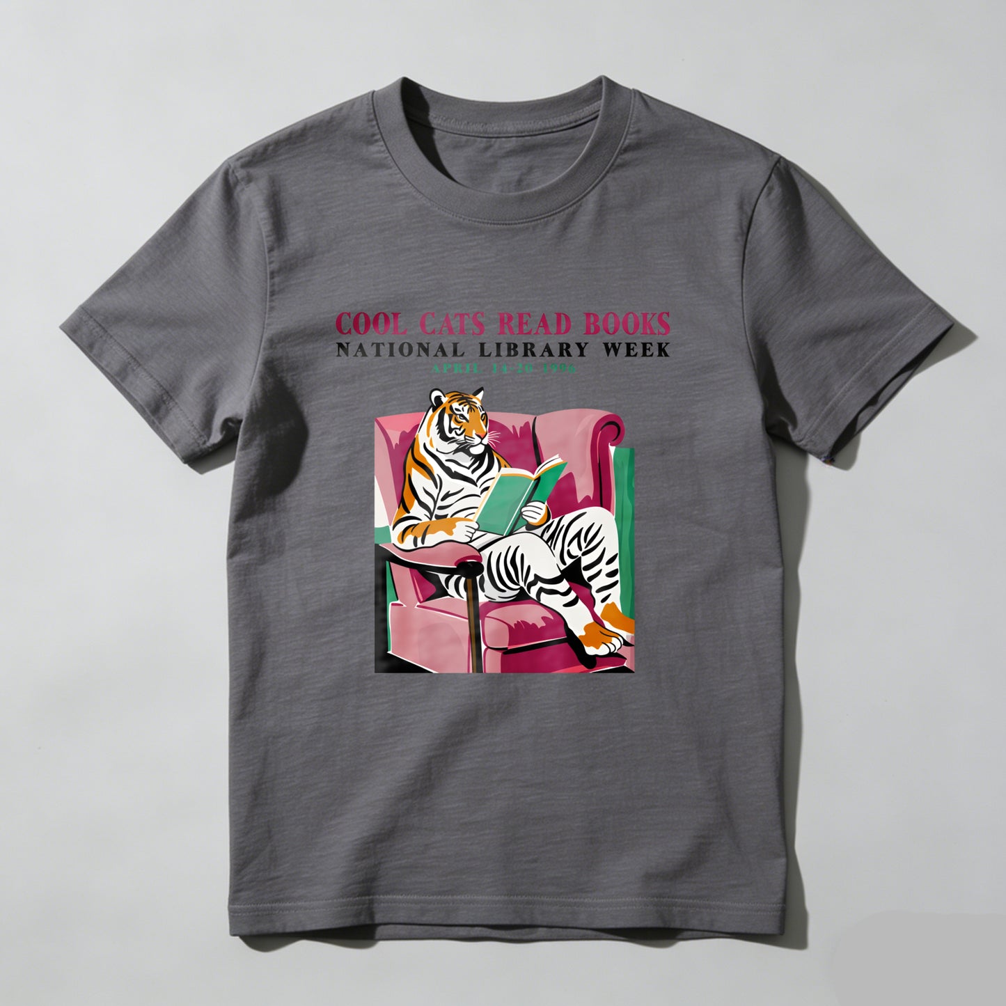 Wardrobecart Tiger Reading Book In Armchair Unisex Classic T-shirt