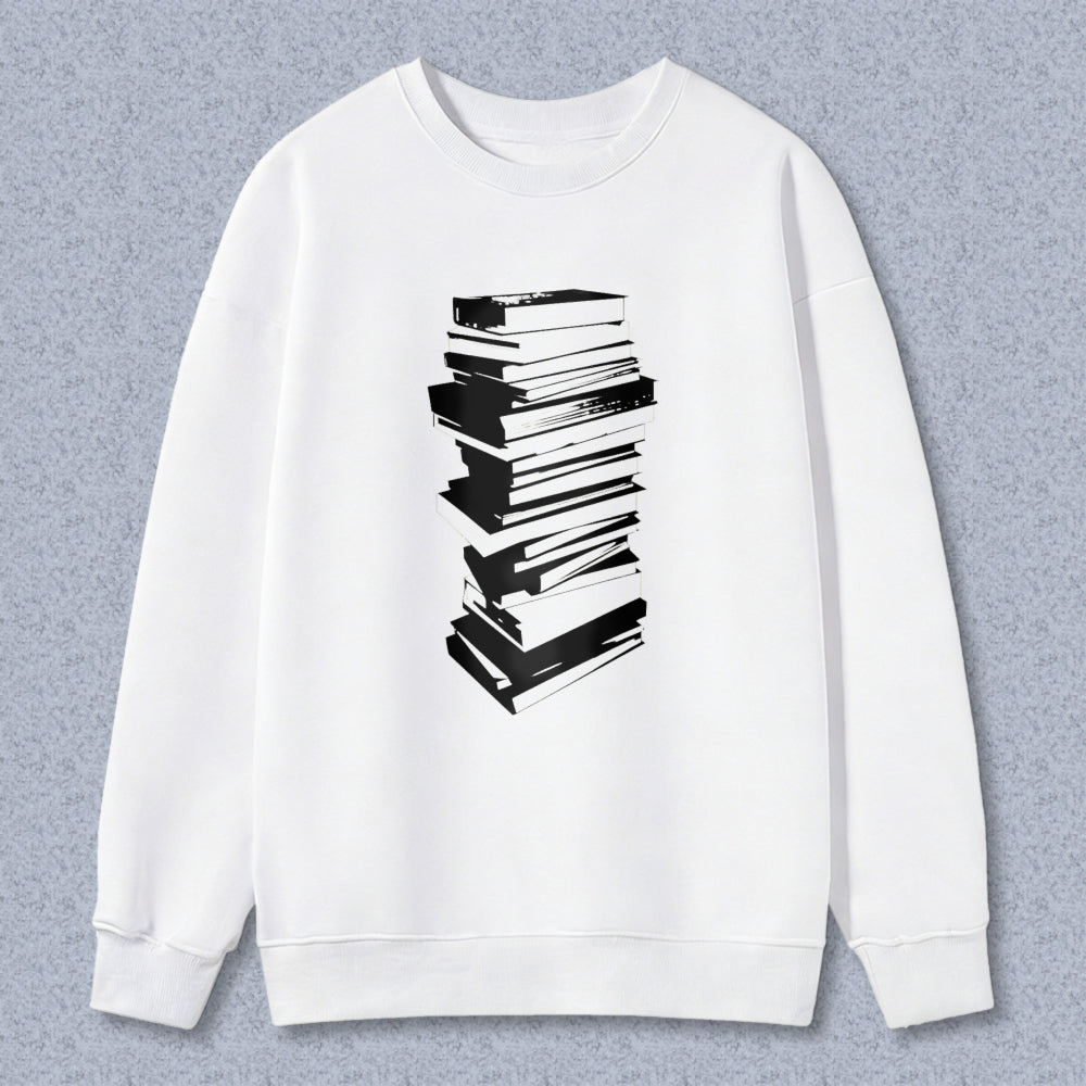 Wardrobecart Stack Of Books Pattern Unisex Classic Sweatshirt