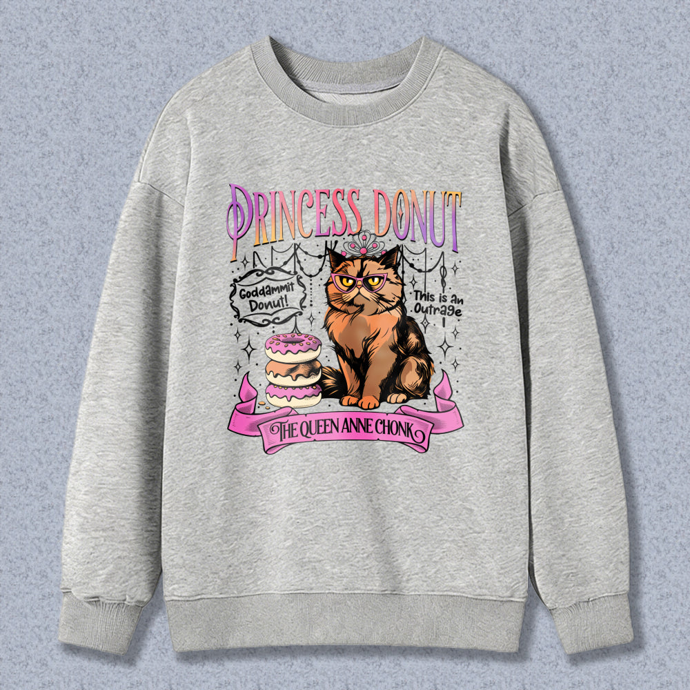 Wardrobecart Princess Donut Cat With Crown And Donuts Design Unisex Classic Sweatshirt