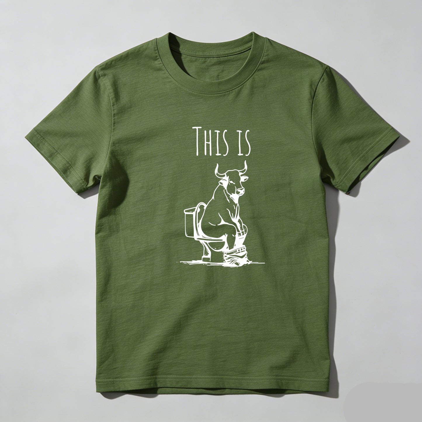 This Is Bull On Toilet Pure Cotton Short Sleeve T Shirt HOT