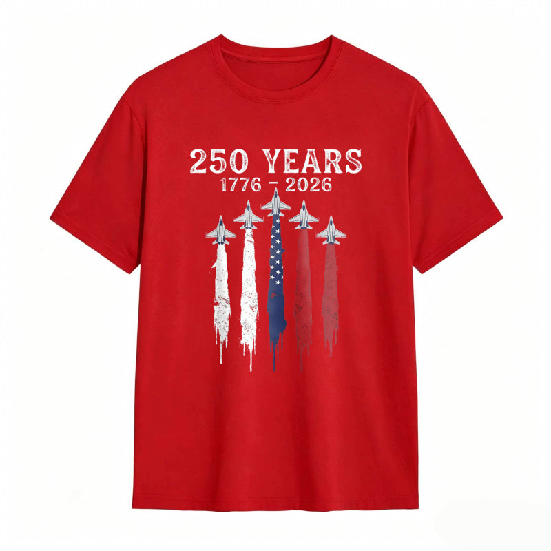 250 Years 1776 2026 American Independence Celebration With Stars And Stripes Design T-shirt