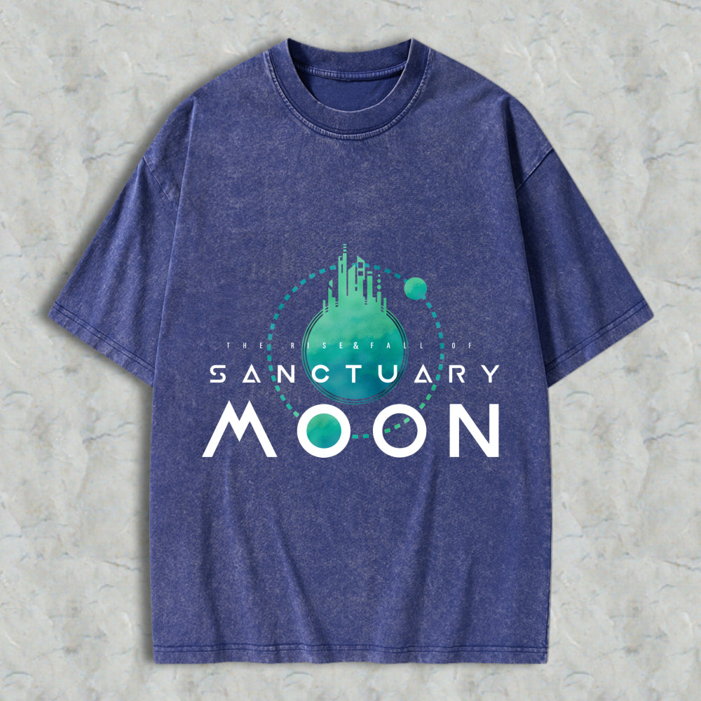 Wardrobecart Sanctuary Moon The Rise Fall Of Unisex Washed T-shirt